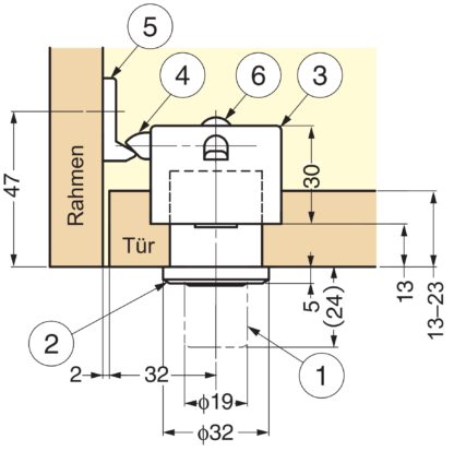 Twee-L® kliksluiting met handvatfunctie, gemaakt van roestvrij staal SUS316, ZL-2901. Hoogwaardige, solide en elegante drukknop van het fijnste roestvrij staal V4A (SUS316) voor exclusief interieurdesign, van ZweiL® / Sugatsune (Japan) - Afbeelding 2