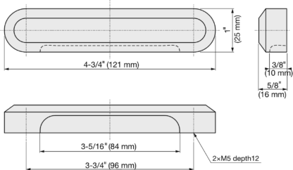 ZweiL® roestvrijstalen meubelknop, 121 mm (4,8 ") ZL-2503-96. Meubelknop van het fijnste RVS V4A (SUS316) voor exclusief interieurdesign en hoogwaardige inrichting door Sugatsune / LAMP® (Japan) - Afbeelding 2