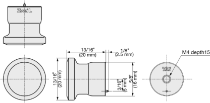 ZweiL® roestvrijstalen meubelknop, 26 mm (1,1 ") ZL-1906-28. Hoogwaardige, solide en elegante deurkrukknop voor houten deuren en glazen deuren van het fijnste roestvrij staal V4A (SUS316) voor exclusief interieurdesign en hoogwaardige faciliteiten van Sugatsune / LAMP® (Japan) - Afbeelding 2