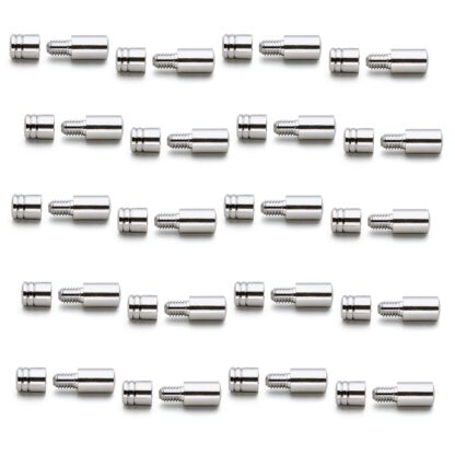 20 stuks hoogwaardige tweedelige plankdrager, gemaakt van messing, draagvermogen: 45 kg (100 lbs), oppervlak: vernikkeld, SS-322W en SS-322M. Plankbeugels voor planken, kastplanken, planken en nog veel meer, door Sugatsune / LAMP® (Japan)
